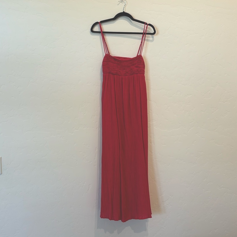 Abercrombie & Fitch Pink Ruched Maxi Dress